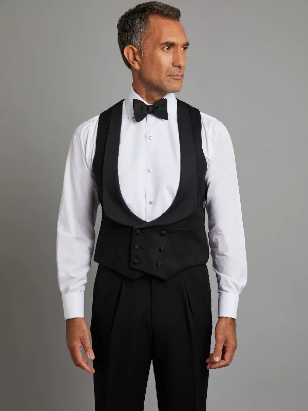 Weekend Bargains to Snag Double Breasted Evening Waistcoat - Black