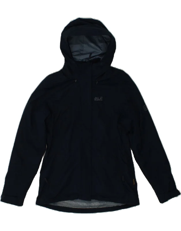 Shop the Weekend Away JACK WOLFSKIN Womens Hooded Windbreaker Jacket UK 10 Small Navy Blue Shop the Weekend Away JACK WOLFSKIN Womens Hooded Windbreaker Jacket UK 10 Small Navy Blue