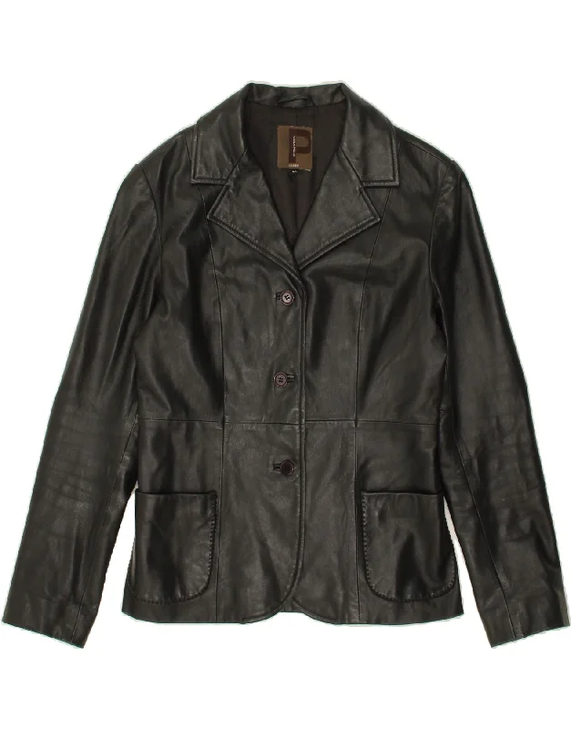 Value Deals CONBIPEL Womens Leather Jacket IT 44 Medium Black Leather