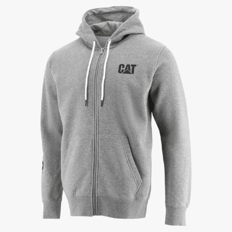 Weekend Bargains to Sizzle Caterpillar  Mens Foundation Full Zip Hoodie Dark Grey Heather
