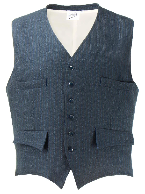 Weekend Deals That Please 1940s Vintage Harry Indigo Broken Twilll Waistcoat
