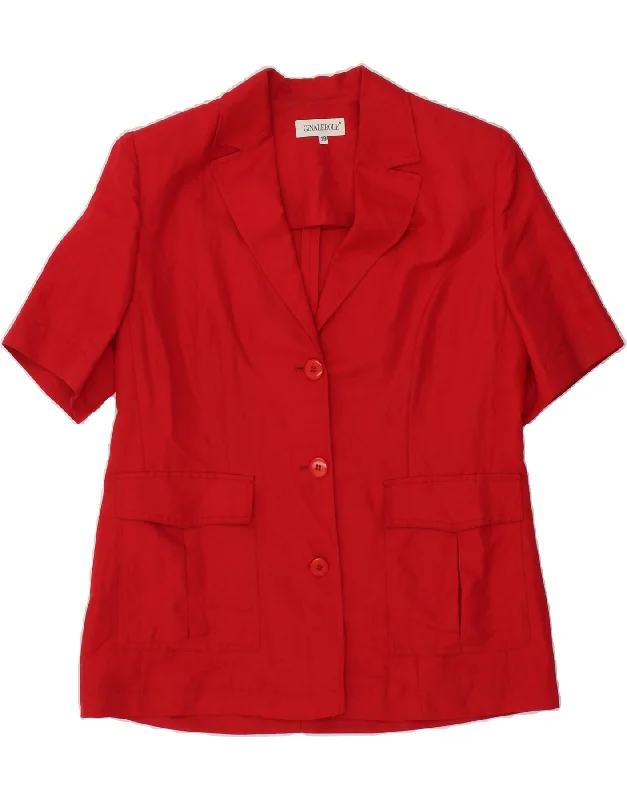 Weekend Deals You Can't Resist GINALEBOLE Womens Short Sleeve 3 Button Blazer Jacket EU 39 Medium Red Weekend Deals You Can't Resist GINALEBOLE Womens Short Sleeve 3 Button Blazer Jacket EU 39 Medium Red