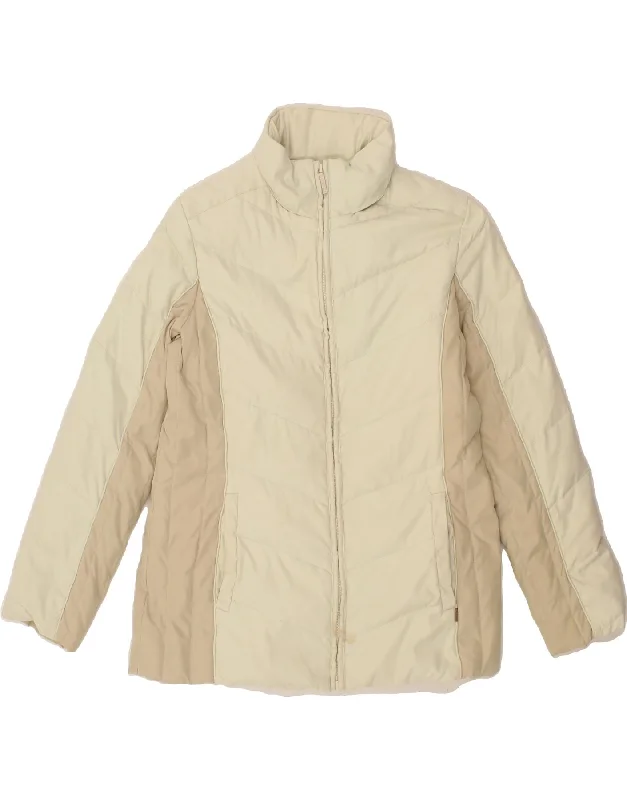 Online Deal PAUL & SHARK Womens Padded Jacket UK 10 Small Beige Colourblock