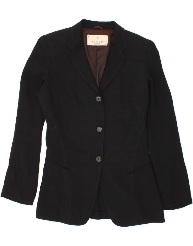 Weekend Specials Just for You TRUSSARDI Womens 3 Button Blazer Jacket IT 42 Medium Black Viscose Weekend Specials Just for You TRUSSARDI Womens 3 Button Blazer Jacket IT 42 Medium Black Viscose