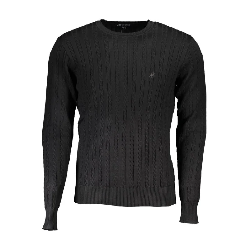 Hurry In U.S. Grand Polo Elegant Crew Neck Contrast Men's Sweater