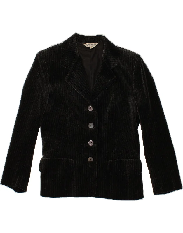 Weekend Savings Spree VINTAGE Womens 4 Button Blazer Jacket IT 42 Medium Black Striped Viscose Weekend Savings Spree VINTAGE Womens 4 Button Blazer Jacket IT 42 Medium Black Striped Viscose