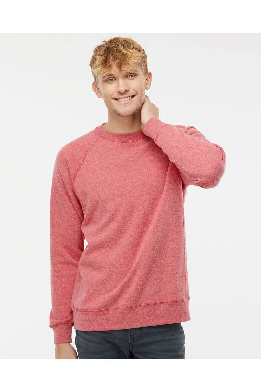 Exclusive Deal Independent Trading Co. Mens Special Blend Crewneck Raglan Sweatshirt - Pomegranate - Closeout