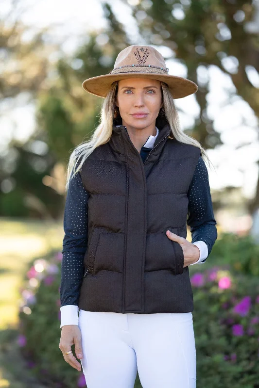 Weekend Deals That Amaze Brown Tweed Puffer Vest by Ashlee Bond