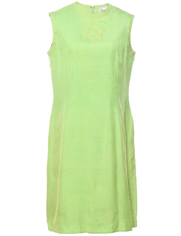 Clearance Sale Silk 1960s Green Dress - S