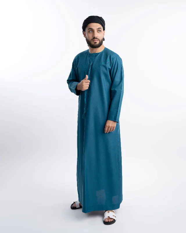 Weekend Bargains to Sizzle Teal Blue Emirati Kandora - Men