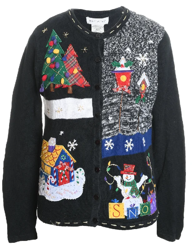 Weekend Savings Bonanza Snowman Christmas Cardigan - M
