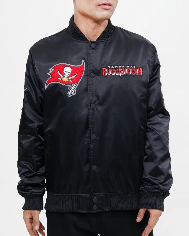Weekend Offers That Shine NFL TAMPA BAY BUCCANEERS CHEST HIT MEN'SLOGO SATIN JACKET (BLACK) Weekend Offers That Shine NFL TAMPA BAY BUCCANEERS CHEST HIT MEN'SLOGO SATIN JACKET (BLACK)