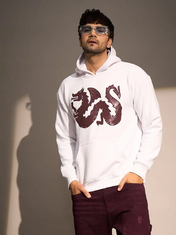 Value Pack White Dragon Embroidery Oversized Hoodie