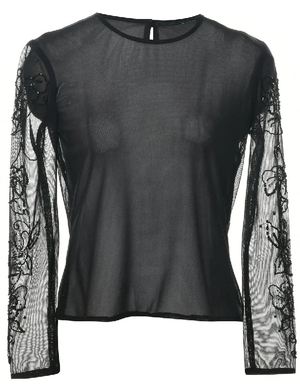 Take Advantage Sheer Effect Evening Top - S
