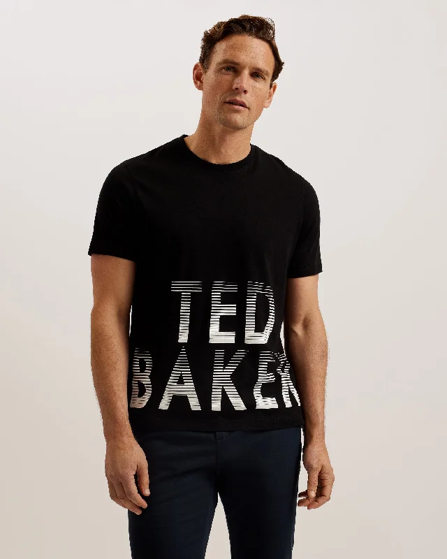 Weekend Discounts to Indulge In Ranber Logo Print Short Sleeve T-Shirt Black