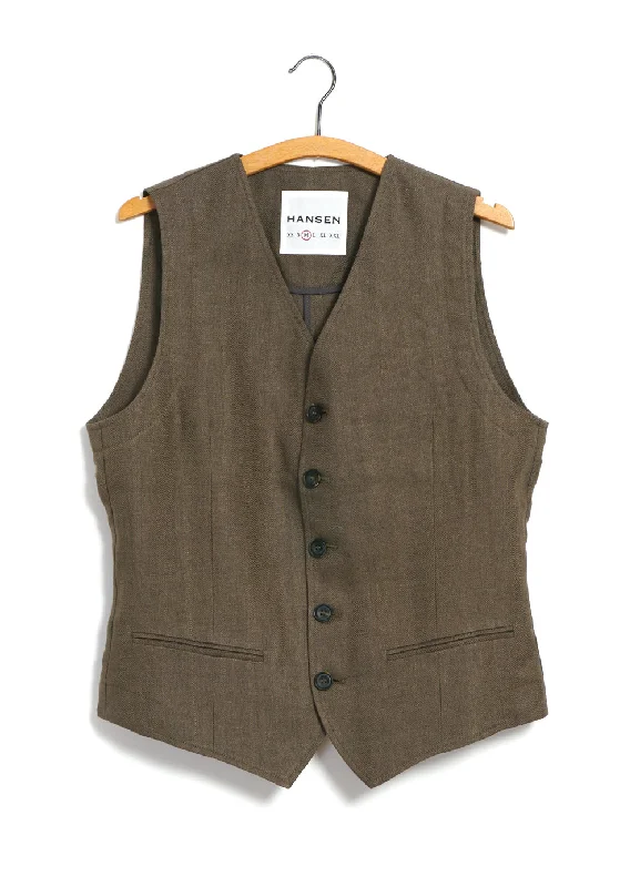 Don't Delay DANIEL | Classic Waistcoat | Khaki Linen
