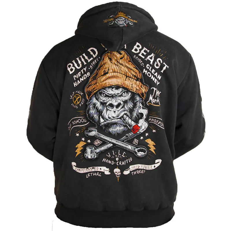 Great Deal BUILD YOUR BEAST GORILLA ZIP UP HOODIE