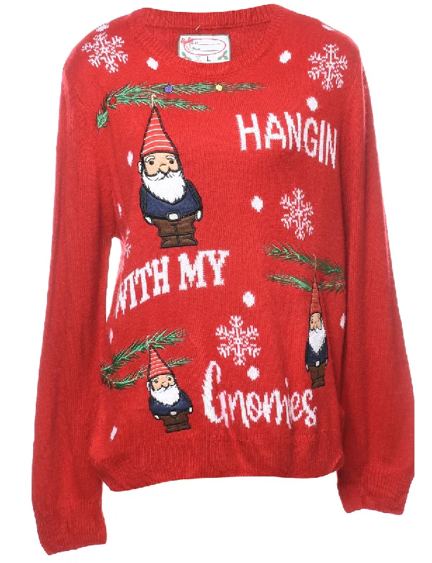 Weekend Specials to Delight Santa Claus Christmas Jumper - L