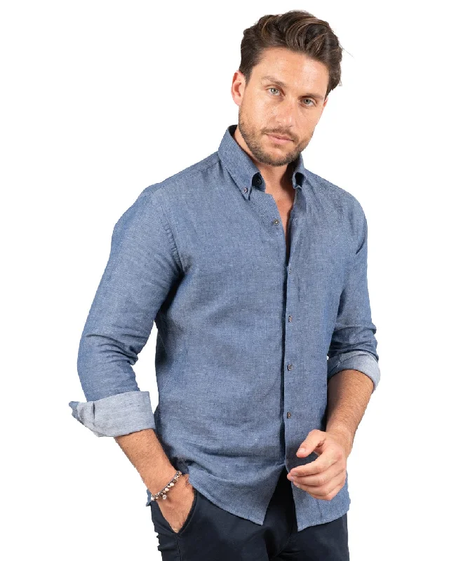 Quick Sale Tailored Fit Linen Cotton Button-Down Shirt