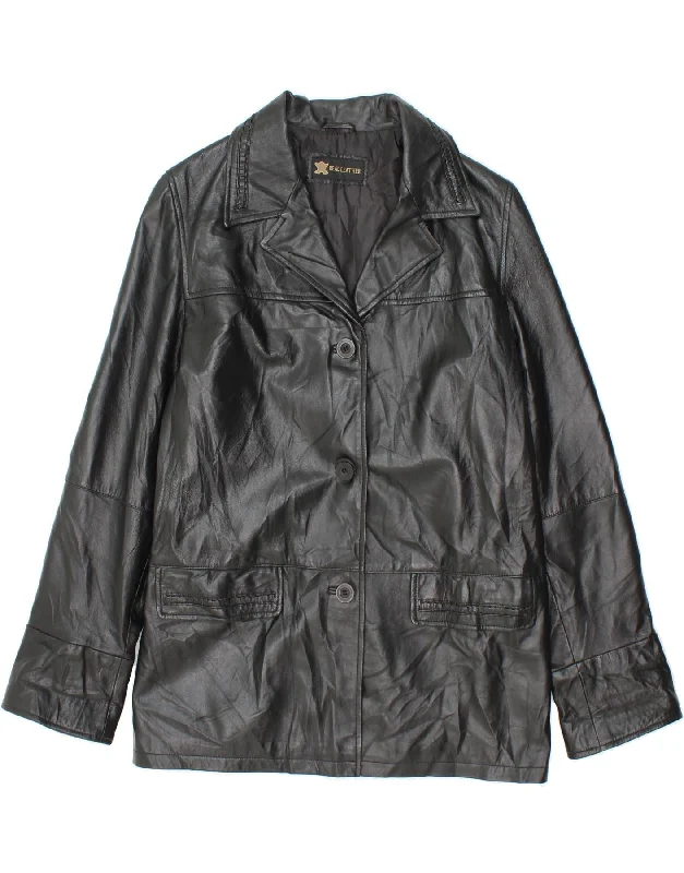 Weekend Bargains Galore VINTAGE Womens Leather Jacket UK 14 Large Black Leather