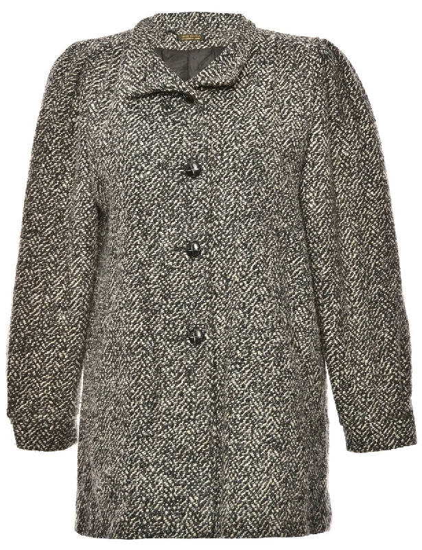 Weekend Sale: Don't Miss Out Single Breasted Grey Classic Coat - L