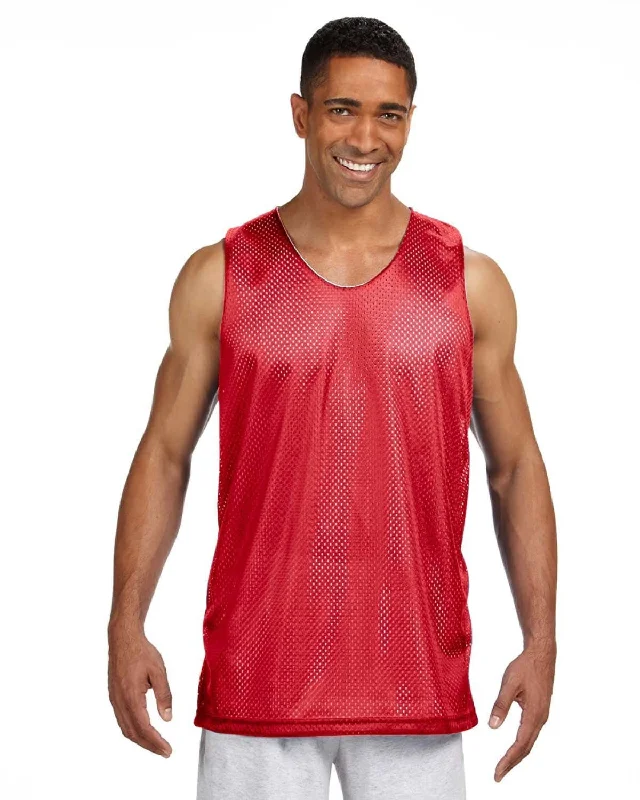 Buy Today A4 Men's Reversible Mesh Tank | Scarlet/ White