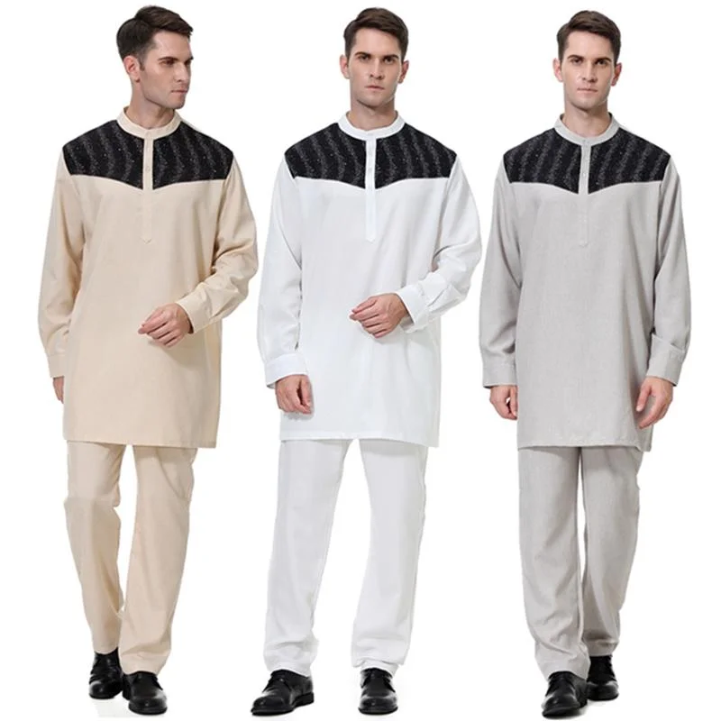 Quick Deals Muslim Modern Mem Clothing Set Butang Baju Melayu Lelaki Premium