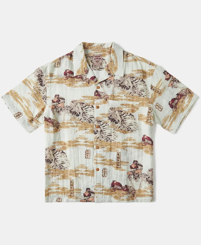 Today Only Ukiyo-e Bukotsu Pattern Aloha Shirt