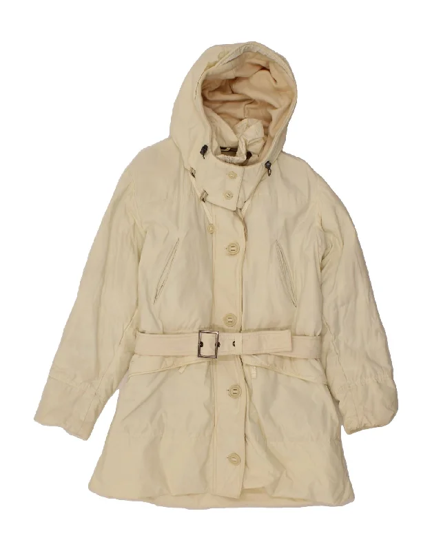 Super Discount PEUTEREY Womens Hooded Padded Jacket IT 46 Large Off White