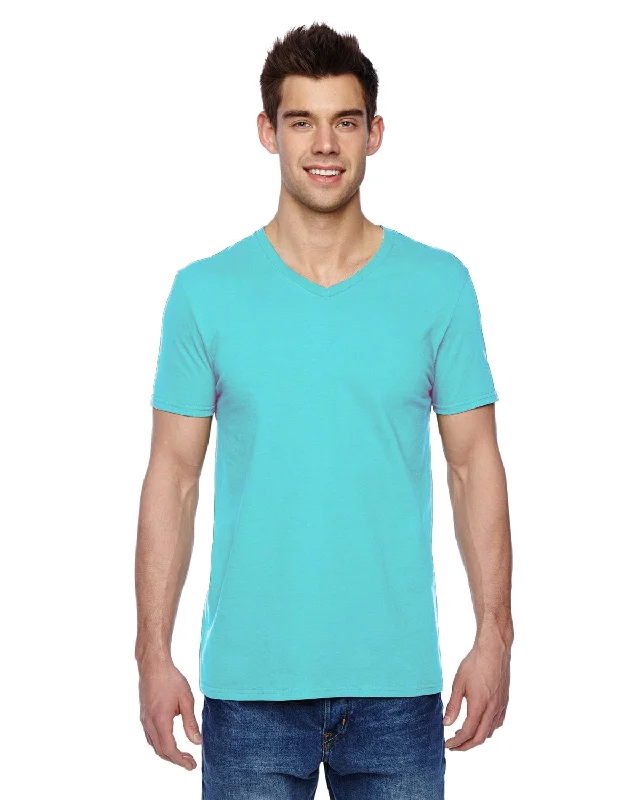 Weekend Savings Delight Fruit of the Loom 100% Sofspun Cotton V-Neck T-Shirt | Scuba Blue Weekend Savings Delight Fruit of the Loom 100% Sofspun Cotton V-Neck T-Shirt | Scuba Blue