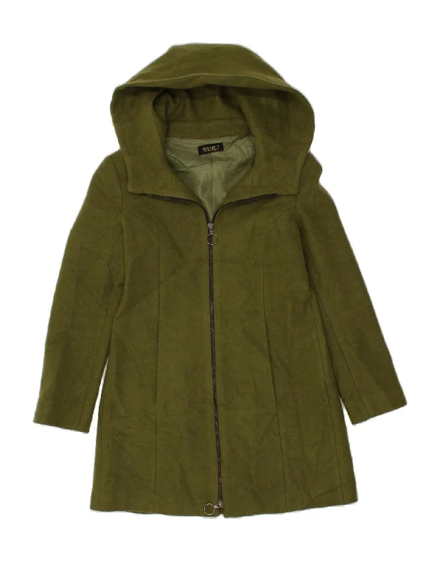 Weekend Savings Spectacular VINTAGE Womens Hooded Overcoat IT 42 Medium Green Acrylic Weekend Savings Spectacular VINTAGE Womens Hooded Overcoat IT 42 Medium Green Acrylic