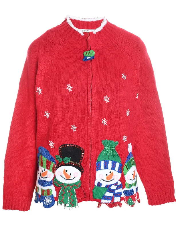 Weekend-Only Price Drops Snowman Christmas Cardigan - L