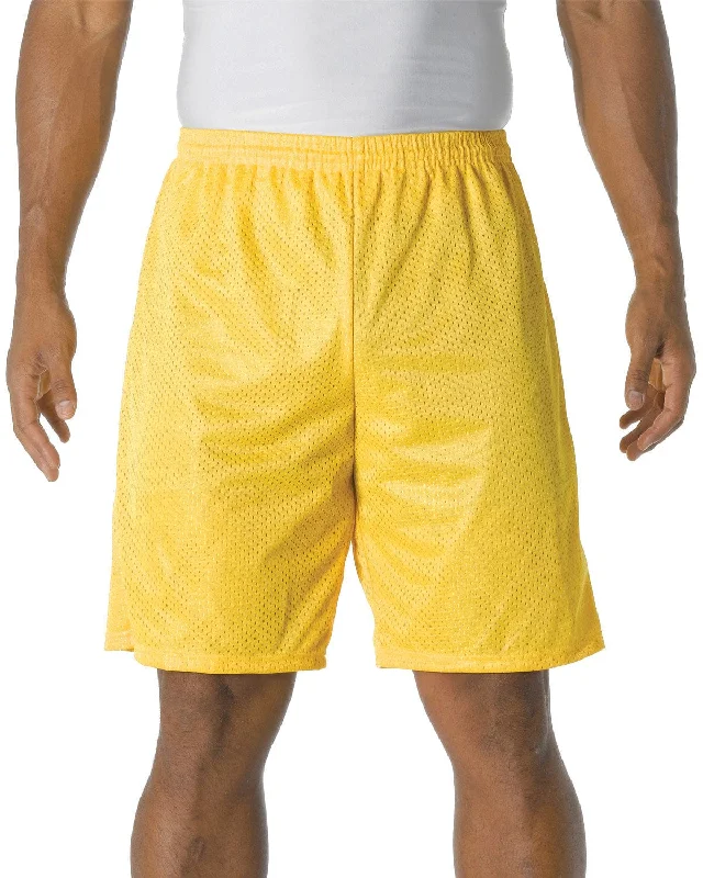 Hurry Up A4 Adult Nine Inch Inseam Mesh Shorts | Gold