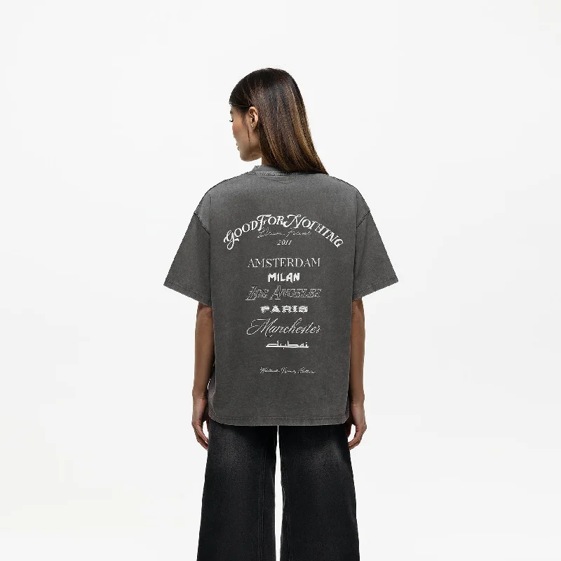 Online Exclusive Oversized Destination Washed Grey T-shirt (Final Sale)