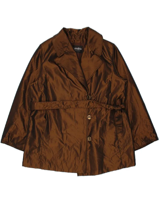 Half Price VINTAGE Womens Overcoat UK 20 2XL Brown Polyester