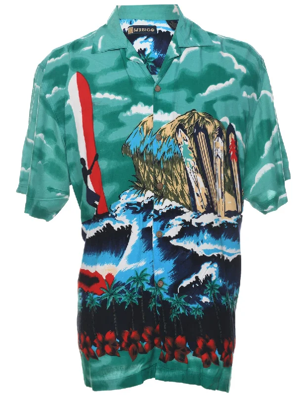 Weekend Bargains to Enjoy Short Sleeve Hawaiian Shirt - L