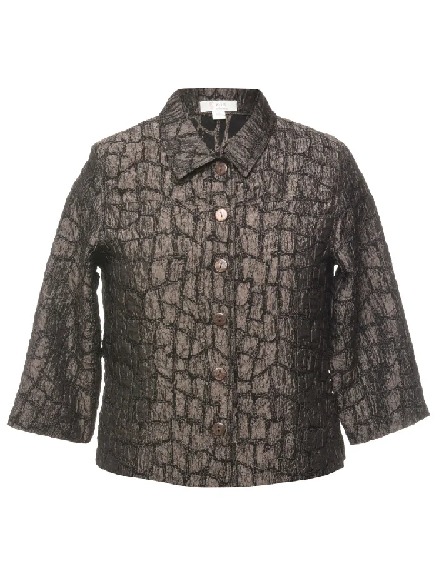Quick Sale Snakeskin Print Black & Silver Jacket - S