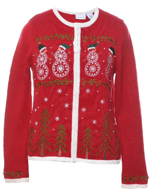 Amazing Value Snowman Christmas Cardigan - S