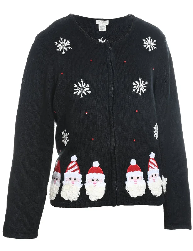 Take Advantage Snowfall Design Christmas Cardigan - XL