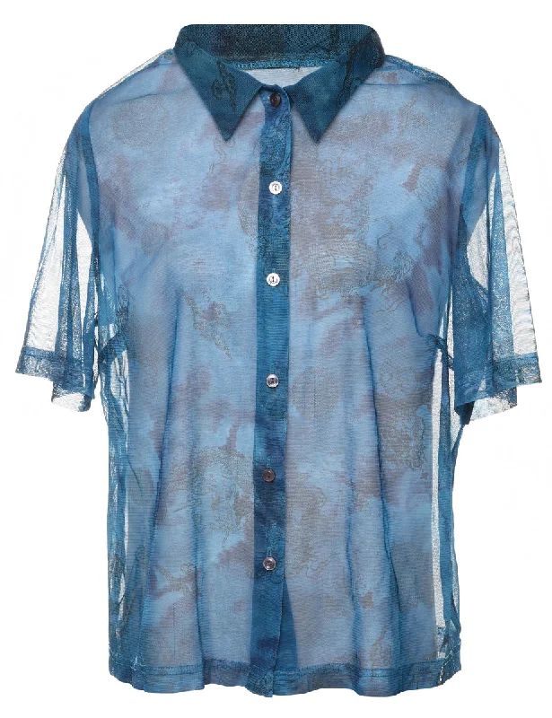 The Best Prices Sheer Effect Floral Shirt - XL
