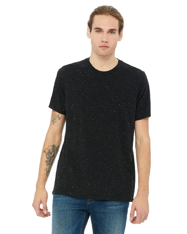 Closeout Deal Bella+Canvas Mens Poly-Cotton Short Sleeve T-Shirt | Black Speckled