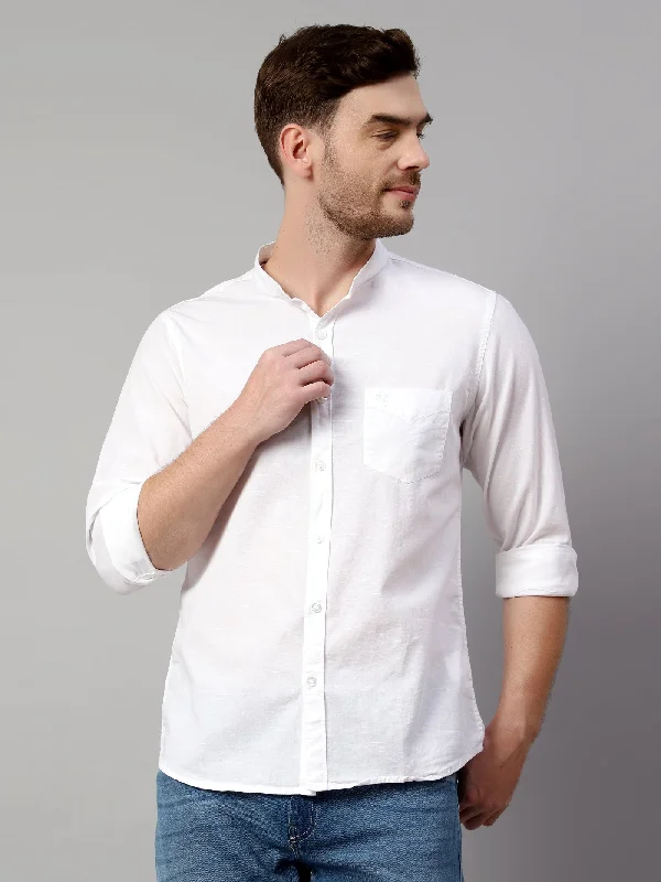 Unmissable Sale Men's White Casual Plain Full Sleeve Shirt