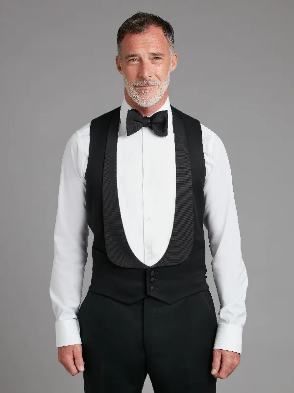 Best Choice Single Breasted Evening Waistcoat - Black