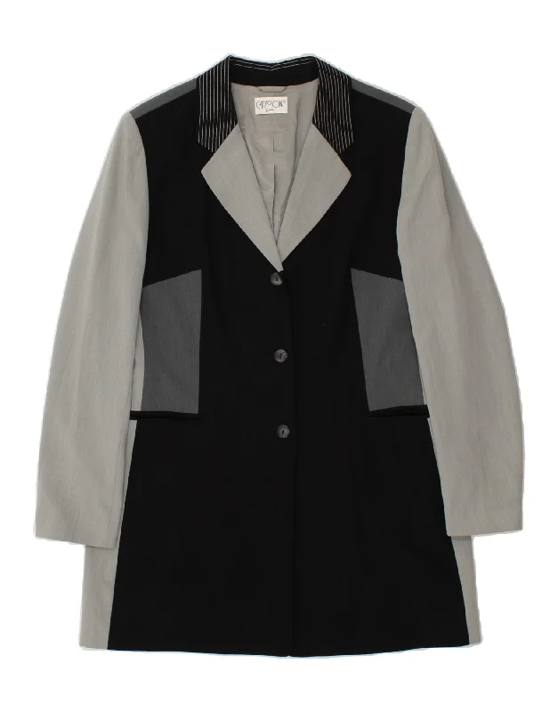 Weekend Discounts to Savor CARTOON Womens Overcoat EU 42 Large Grey Colourblock Viscose Weekend Discounts to Savor CARTOON Womens Overcoat EU 42 Large Grey Colourblock Viscose