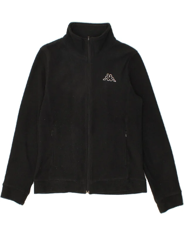 Weekend-Only Price Drops KAPPA Womens Fleece Jacket UK 14 Large Black Polyester