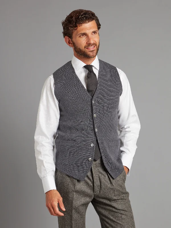 Weekend Discounts to Love Fine Merino Wool Waistcoat - Charcoal