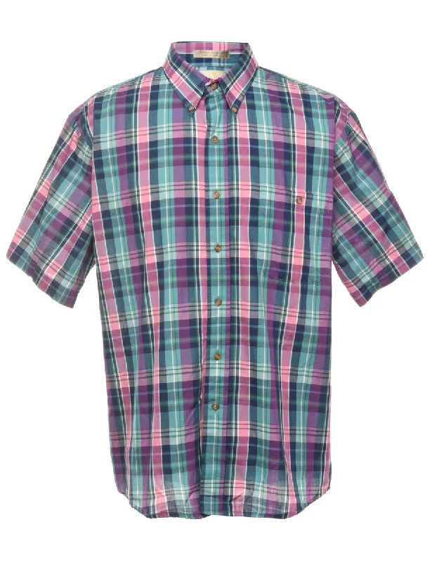 Weekend Specials to Indulge In Short Sleeve Checked Shirt - XL