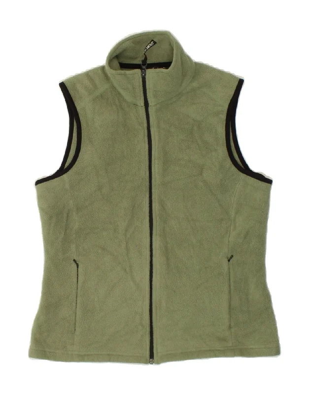 Deal Alert EDDIE BAUER Womens Fleece Gilet UK 14 Medium Green Polyester