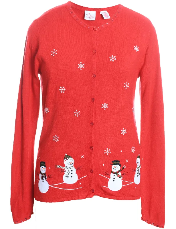 Weekend Bargains to Snag Snowman Christmas Cardigan - M