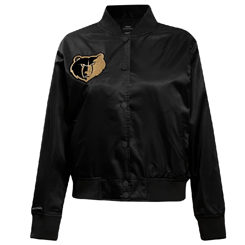 Weekend Savings Galore NBA MEMPHIS GRIZZLIES HOLIDAY GLAM WOMEN'S SATIN JACKET (BLACK) Weekend Savings Galore NBA MEMPHIS GRIZZLIES HOLIDAY GLAM WOMEN'S SATIN JACKET (BLACK)